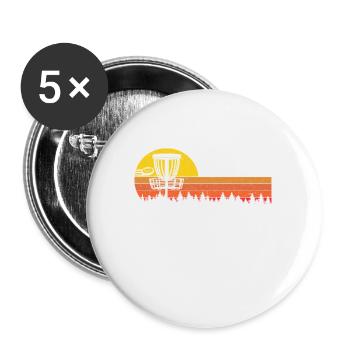 Sunset Frisbee Vintage Disc Golf Ultimate - Buttons large 2.2''/56 mm (5-pack) - white - Front