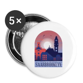 Saarbrücken ich bin Stolz auf meine Stadt - Buttons groß 56 mm (5er Pack) - Weiß - Vorne