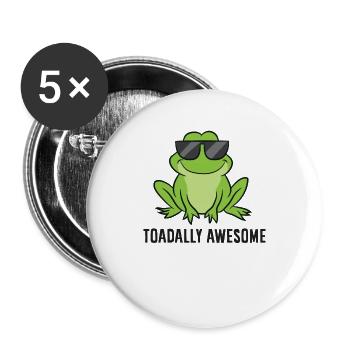 Cute Frog Lover Poison Toadally Awesome Funny Toad - Lot de 5 grands badges (56 mm) - blanc - Devant
