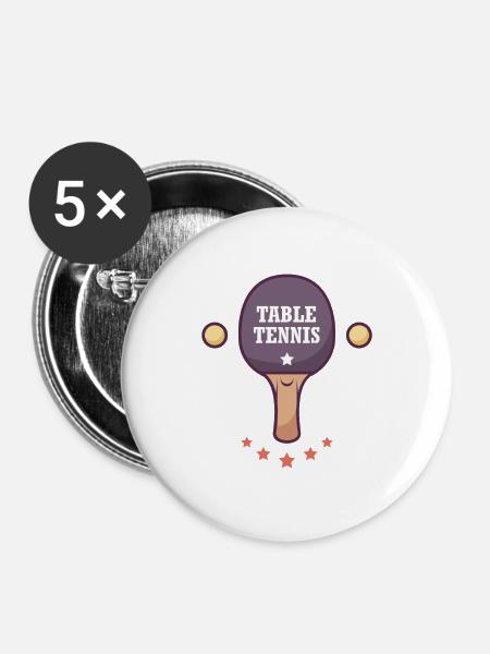Tischtennisschläger - Buttons groß 56 mm (5er Pack) - Weiß