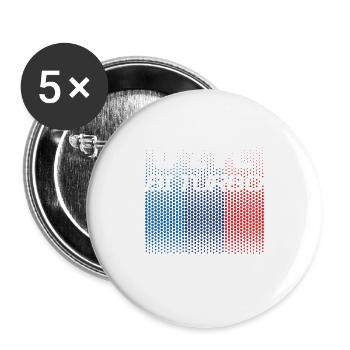 Moteur 6 cylindres avec moteur turbo 6 cylindres - Lot de 5 grands badges (56 mm) - blanc - Devant