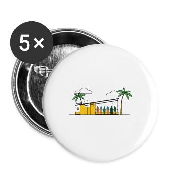 Travel Surfing - Buttons large 2.2''/56 mm (5-pack) - white - Front