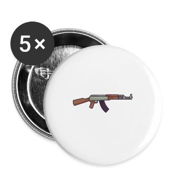 Military Gun Set - Buttons large 2.2''/56 mm (5-pack) - white - Front