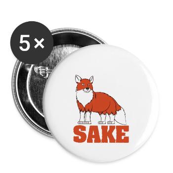 Funny Fox Statement - Oh For Fox Sake - Buttons groß 56 mm (5er Pack) - Weiß - Vorne