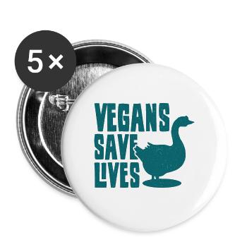 Un VÉGÉTARIEN offre des militants des droits des animaux pour les végétaliens - Lot de 5 grands badges (56 mm) - blanc - Devant