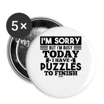 Puzzle riddle game part - Buttons large 2.2''/56 mm (5-pack) - white - Front
