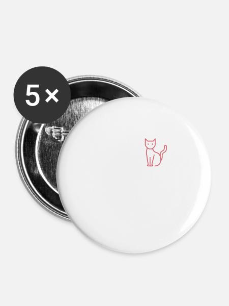 Cats World - Buttons groß 56 mm (5er Pack) - Weiß