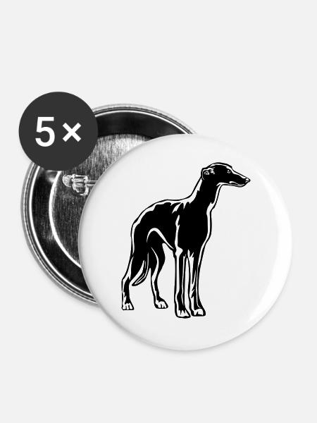 Greyhound - Buttons groß 56 mm (5er Pack) - Weiß