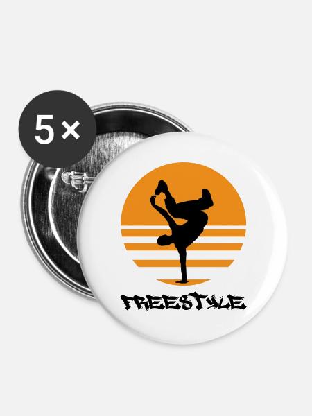 Freistil - Buttons groß 56 mm (5er Pack) - Weiß