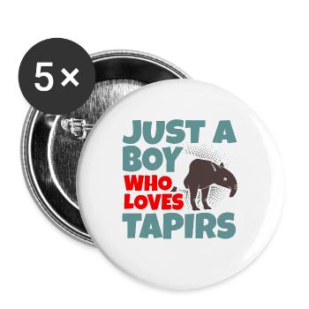 Tapir - Buttons groß 56 mm (5er Pack) - Weiß - Vorne