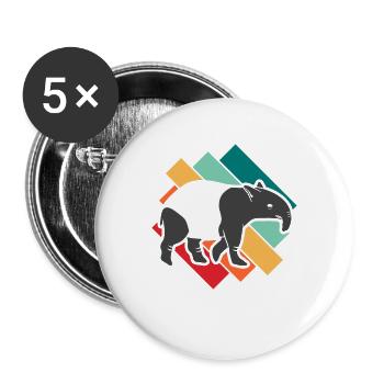 Tapir - Buttons groß 56 mm (5er Pack) - Weiß - Vorne