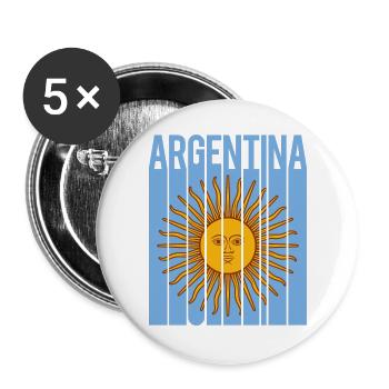 drapeau de l’Argentine t-shirt design sol de mayo - Lot de 5 grands badges (56 mm) - blanc - Devant