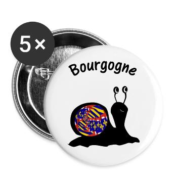 Burgundy snail - Buttons large 2.2''/56 mm (5-pack) - white - Front