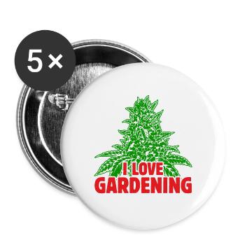 I love garding weed - Buttons large 2.2''/56 mm (5-pack) - white - Front