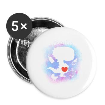 Pregosaurus Pregnancy Announcement - Buttons large 2.2''/56 mm (5-pack) - white - Front