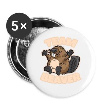 Team Beaver - Buttons large 2.2''/56 mm (5-pack) - white - Front