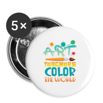 Kunst Lehrer verleihen der Welt farbe - Buttons groß 56 mm (5er Pack) - Weiß - Vorne