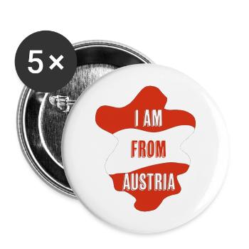 Je viens d'AUTRICHE - Lot de 5 grands badges (56 mm) - blanc - Devant
