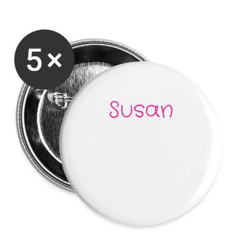 Susan - Lot de 5 grands badges (56 mm) - blanc - Devant