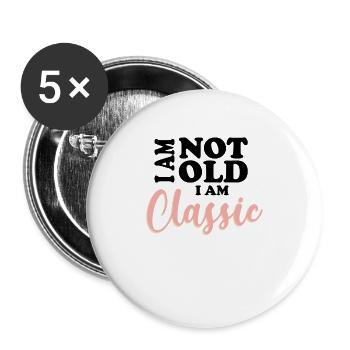 I am not old i am classsic - Buttons large 2.2''/56 mm (5-pack) - white - Front