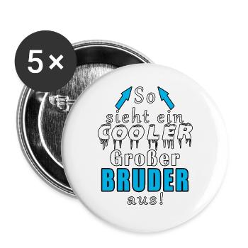 So Sieht Ein Cooler Großer Bruder Aus - Buttons groß 56 mm (5er Pack) - Weiß - Vorne