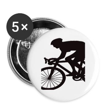 cycliste cycliste vélo de route - Lot de 5 grands badges (56 mm) - blanc - Devant