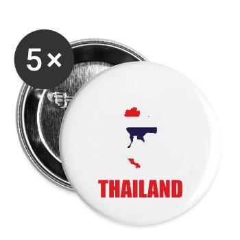 Thailand Thai Bangkok Urlaub Asien Geschenkidee - Buttons groß 56 mm (5er Pack) - Weiß - Vorne
