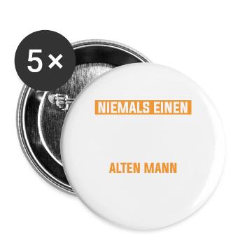 Gokart Opa Kartfahrer Papa Kartsport Kart Geschenk - Buttons groß 56 mm (5er Pack) - Weiß - Vorne