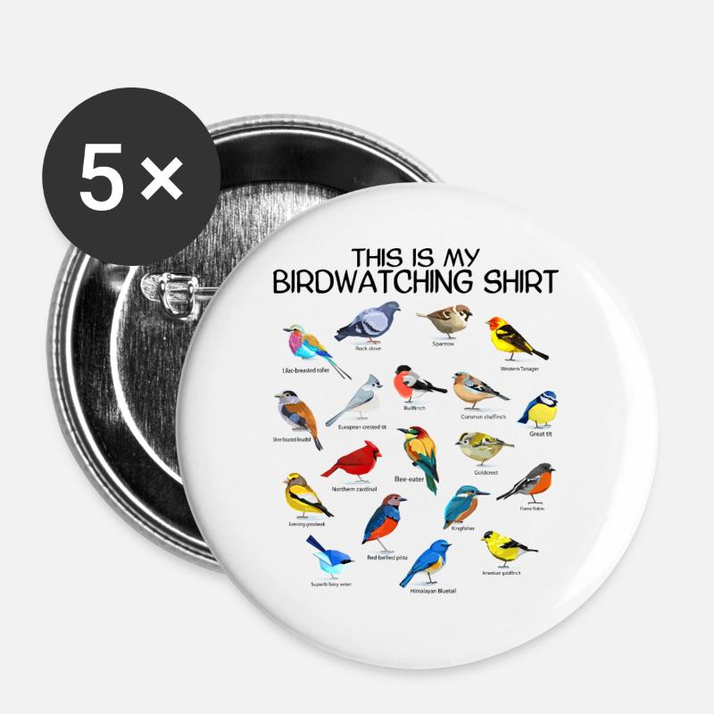 Bird Watching Orinthologist Birdwatching Gift - Buttons large 2.2''/56 mm (5-pack) - white