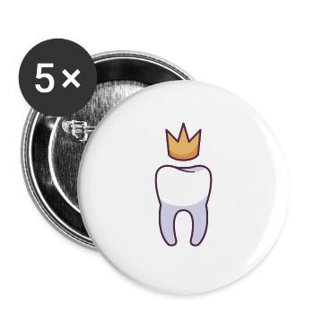 Dent du roi - Lot de 5 grands badges (56 mm) - blanc - Devant