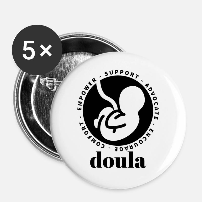 Doula Design 6 - Buttons groß 56 mm (5er Pack) - Weiß