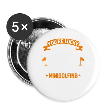 golf golfing gift - Buttons large 2.2''/56 mm (5-pack) - white - Front