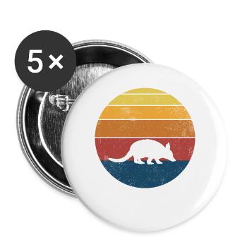 Tatou Rétro Vintage - Lot de 5 grands badges (56 mm) - blanc - Devant