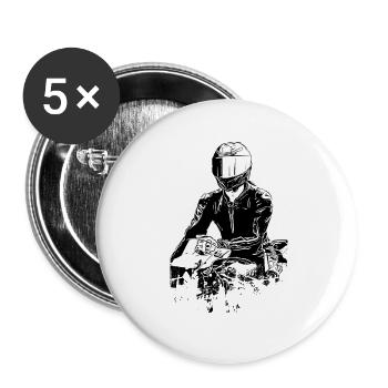 Motorcycle Lifestyle / Motorrad / Motorräder biker - Buttons groß 56 mm (5er Pack) - Weiß - Vorne