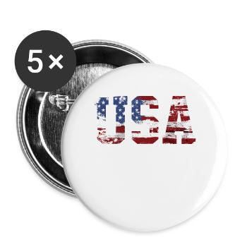 USA flag - Buttons large 2.2''/56 mm (5-pack) - white - Front
