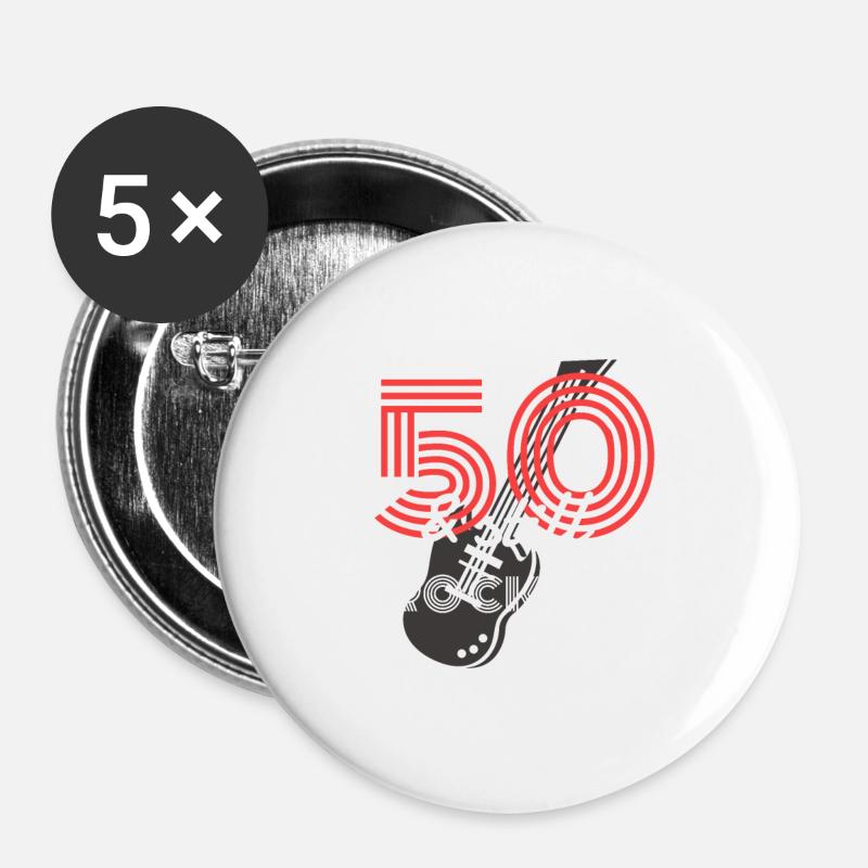 50 And cool - Buttons large 2.2''/56 mm (5-pack) - white