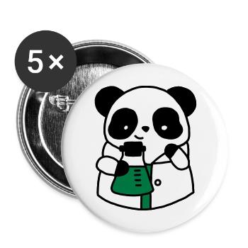 Panda-Chemiewissenschaftler technischer Biologe - Buttons groß 56 mm (5er Pack) - Weiß - Vorne