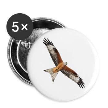 Red kite flying - Buttons large 2.2''/56 mm (5-pack) - white - Front