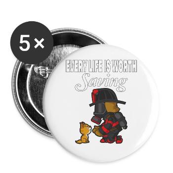 Toute vie vaut la peine d’être sauvée - Lot de 5 grands badges (56 mm) - blanc - Devant