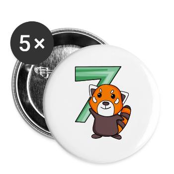 Red Panda - Buttons large 2.2''/56 mm (5-pack) - white - Front
