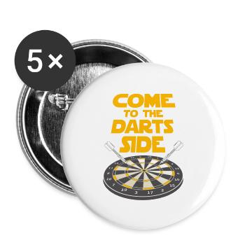 Darts - Buttons large 2.2''/56 mm (5-pack) - white - Front