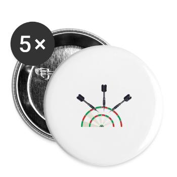 Dart Darts Dart Liebhaber Dart Spieler Dart Meiste - Buttons groß 56 mm (5er Pack) - Weiß - Vorne