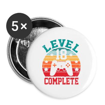 18th Birthday - Buttons large 2.2''/56 mm (5-pack) - white - Front