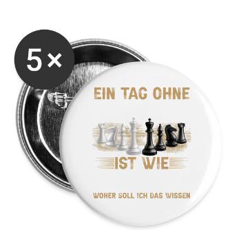 Schach - Buttons groß 56 mm (5er Pack) - Weiß - Vorne