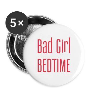 Funny Bookworm Gift for Readers - Buttons large 2.2''/56 mm (5-pack) - white - Front