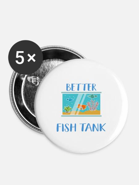 Aquarium - Buttons groß 56 mm (5er Pack) - Weiß