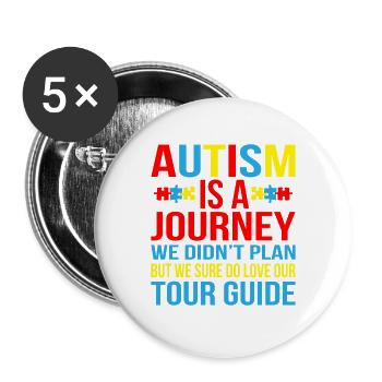 Autism - Buttons large 2.2''/56 mm (5-pack) - white - Front
