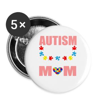 Autism - Buttons large 2.2''/56 mm (5-pack) - white - Front
