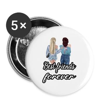 Meilleure amie pour toujours - Lot de 5 grands badges (56 mm) - blanc - Devant