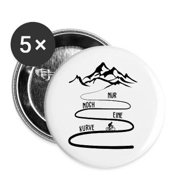Nur noch eine kurve Sport Fahrrad Radfahrer - Buttons groß 56 mm (5er Pack) - Weiß - Vorne
